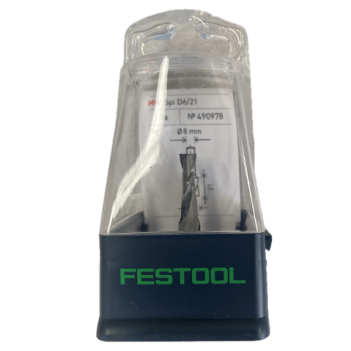 Festool Upward Spiral Router Groove Cutter 6mm HW Spi S8 D6/21