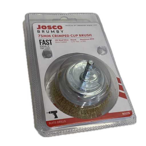 Josco Wire Brush Cup Stem 75mm BCC75